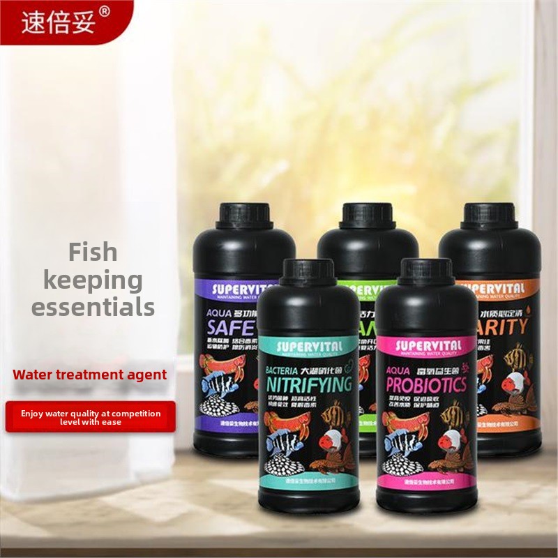 Aquarium Fish Vitamin - Climatiseur d'eau SUPERVITAL 3 en 1,