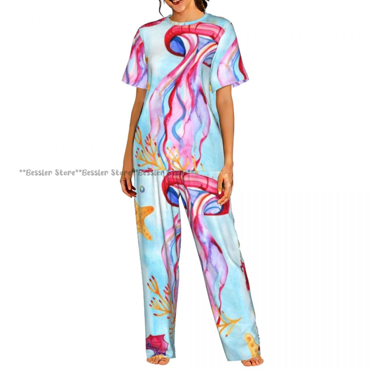 Aquarium Fish Exotic - Ensemble 2 pièces pour femmes, pyjama