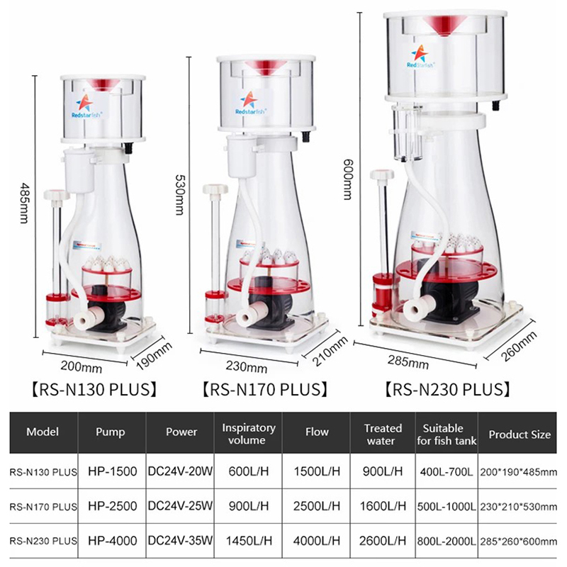 Protein Skimmer Reef - Écrémeuse de protéines pour aquarium Red