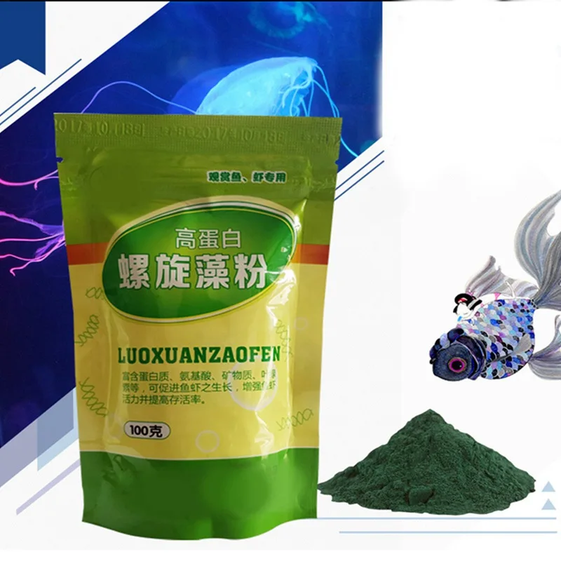 Aquarium Fish Vitamin - Bouteille de poudre de spiruline, nutrition